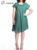 O-newe Vintage Ruffle Embroidered Irregular Split Dress For Women
