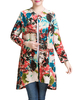 O-NEWE Vintage Women Loose Printing Long Sleeve Blouse
