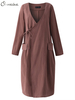 O-Newe Women Folk Style Solid Long Sleeve Side Strap Cardigan