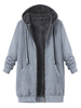O-NEWE Women Hooded Zipper Long Sleeve Velvet Thicken Long Coat
