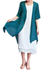 O-NEWE Women Solid O-Neck Half Sleeve Two-Piece Dress