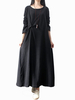 O-Newe Women Solid Swirl Double Layer Casual Dress