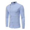 Oblique Closure Embroidery Casual Business Shirt