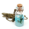 Ocean Current Bottle Starfish Shell Glass Pendant Necklace