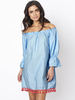 Off Shoulder Casual Loose Tassel Solid Mini Women Dress