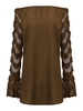 Off Shoulder Loose Long Sleeve Lace Chiffon Women Shirt