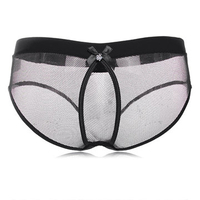 Ohyeah Plus Size Women Sexy Nets Briefs Open Crotch Hollow Panties Underwear