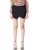 OL Chiffon Black And White Asymmetrical Women Short