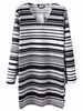 OL Cross Stripe Loose Long Sleeve Women Casual Fashion Mini Dress