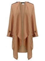 OL Elegant Solid Flowy Loose Irregular Chiffon Women Cardigans