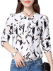 OL Hole Geometry Splicing Elegant Long Sleeve Women Shirt