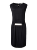 OL Metal Buckle Back Zipper Sexy V-Neck Sleeveless Pencil Dress