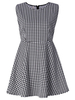OL Sleeveless A Line Houndstooth Women Mini Dress