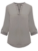 OL Solid Loose Long Sleeve V-Neck Chiffon Women Blouse