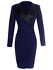 OL Stylish Patchwork Long Sleeve Pencil Dress