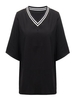 OL V Neck Half Sleeve Printed Loose Women T-Shirts