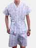 One Off Short Sleeve Bath Clothes Sweat Steamed Suits Breathable Printing for Men