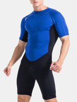 One Piece Sun Protective Quick Dry Warm Keeping Patchwork Swimsuit for Men