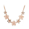 Opal Crystal Pendant Gold Plated Flowers Clavicle Necklace