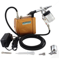 OPHIR Mini Airbrush Compressor Turtle Pump Set Tattoo Nail Paint Tool