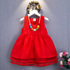 Organza Hollow Sleeveless V-neck Dress For Kids Girl