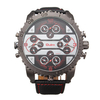 OULM Men Watch Four Movements Casual Leather Men Watch
