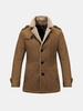 Outdoor 45% Lambswool Warm Anti-Pilling Solid Color Suit Collar Overcoat For Men