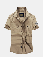 Outdoor Casual Cotton Short Sleeve Shirts for Men