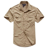 Outdoor Casual Quick Drying Thin Water Repellent Short Sleeve Cargo Dress Shirts for Men