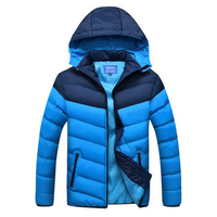 Outdoor Casual Thicken Warm Stitching Detachable Hood Winter Padded Jacket for Men