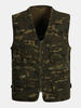 Outdoor Fishing Cotton Multi Pockets Camouflage Printing Vest Waistcoats for Men