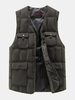Outdoor Fishing Multi-Pockets Duck Down Vest Casual Loose Waistcoat for Men