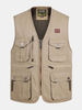 Outdoor Fishing Pure Cotton Multi Pockets Photographic Multi Functions Waistcoats for Men