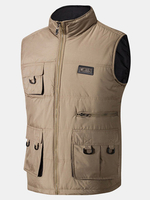 Outdoor Fishing Thicken Warm Multi-Pockets Stand Collar Waistcoat for Men