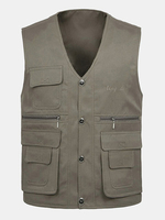 Outdoor Multi-Pocket Fishing Vest Casual Loose Waistcoat Coats For Men