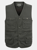 Outdoor Muti-Pocket Fishing Rreversible Vest Casual Loose Cotton Waistcoats For Men
