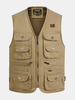 Outdoor Sport Fishing Photographic Pure Cotton Multi Pockets Vest Waistcoats for Men