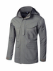 Outdoor Tactics Softshell Multi Pockets Solid Color Detachable Hood Windbreaker for Men