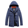 Outdoor Thin Multi Pockets Waterproof Breathable Detachable Hood Trench Jacket for Men