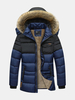 Outdoor Windproof Thicken Detachable Hood Mixed Color Jacket Coat for Men
