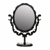 Oval Rotating Vanity Mirror Cosmetic Shaving Bathroom Desser Makeup With Rose Pattern