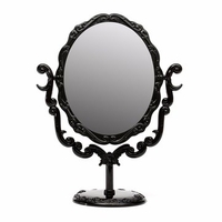 Oval Rotating Vanity Mirror Cosmetic Shaving Bathroom Desser Makeup With Rose Pattern