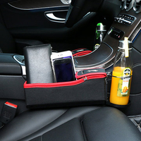 Pair Car Seat Gap Storage Bag Coin Box Beverage Cup Holder Leather Flannel Vehicle Seat Pocket