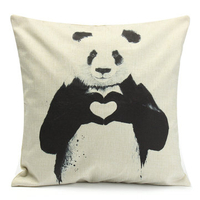Panda Cotton Linen Pillow Case Office Cushion Sofa Cover Home Decor
