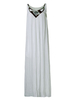 Party Sleeveless Metallic Patchwork Sleeveless White Loose Beach Maxi Sundress