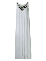 Party Sleeveless Metallic Patchwork Sleeveless White Loose Beach Maxi Sundress