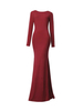 Party Solid Backless Bow Long-Sleeve Elegant Maxi Dress