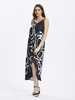 Party V Neck Sleeveless Backless Printed Irregular Hem Women Dress