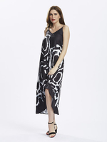 Party V Neck Sleeveless Backless Printed Irregular Hem Women Dress