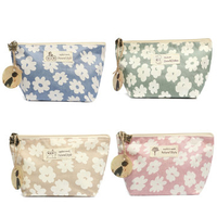 Pastoral Floral Linen Cosmetic Bag Toiletry Travel Case